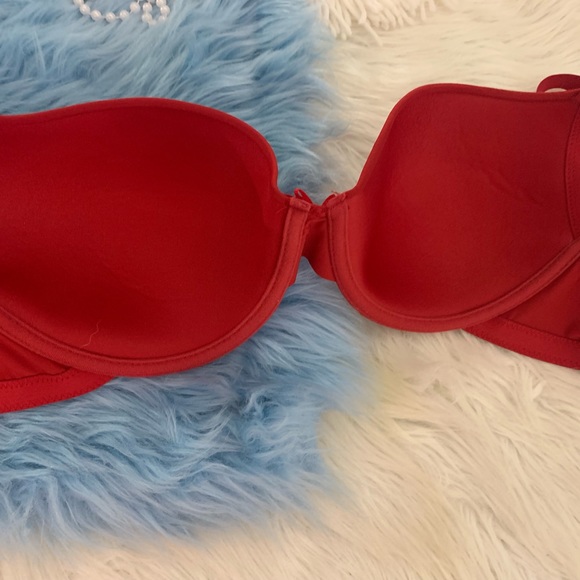 New Cherry Red Underwire Support Bra Lightly Lined 40C - Picture 2 of 6